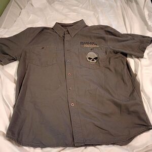 2009 Harley Davidson Men's Willie G Skull XL Button Up Shirt *See Description*